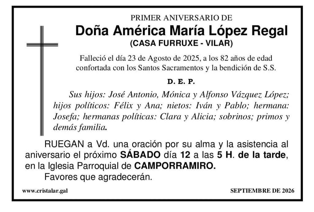 AMÉRICA MARÍA LÓPEZ REGAL